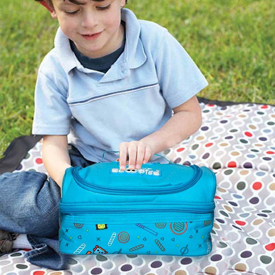 Fab N Dab Lunchbag | Insulated | Vibrant Colours |  Applique badge work | Dapper Design - Scoobies