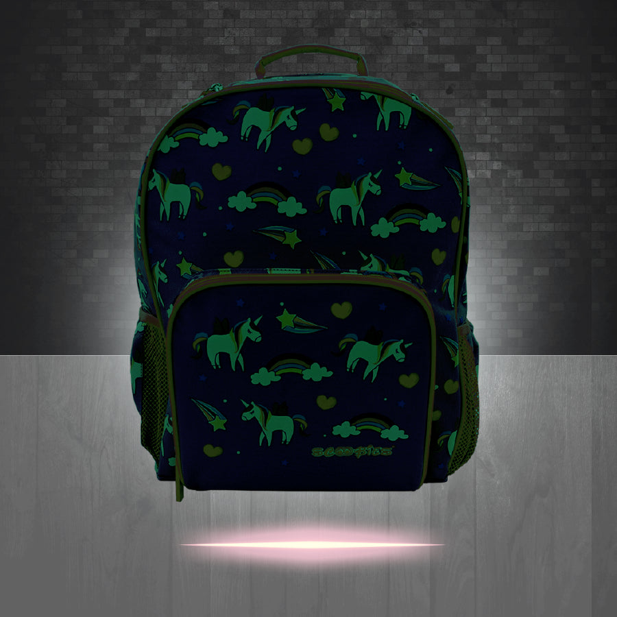 Unicorn Glow-in-the-Dark Bag | With Stationery Pocket | Internal Laptop Sleeve | Cute Unicorn Design