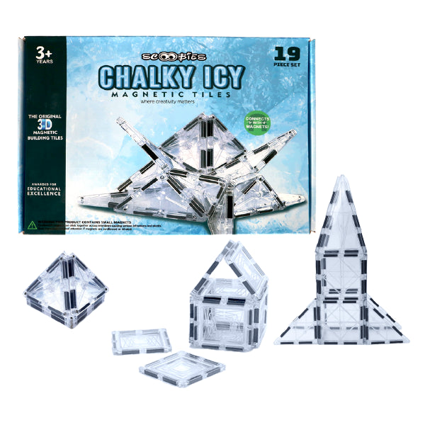 Chalky Icy Magnetic Tiles - For Constructing & Writing