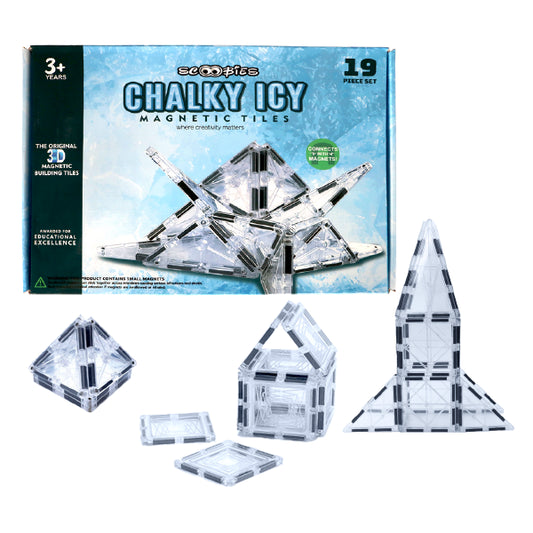 Chalky Icy Magnetic Tiles - For Constructing & Writing