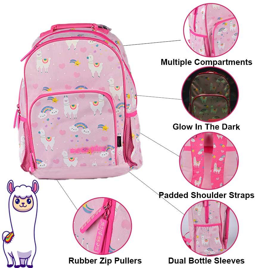 Llama Glow In The Dark Bag | Inimitable Design | Llama Print | Prink Pink Colour - Scoobies