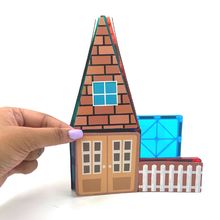 Magnetic Tiles & House Stickers - For Perfect Pretend Play