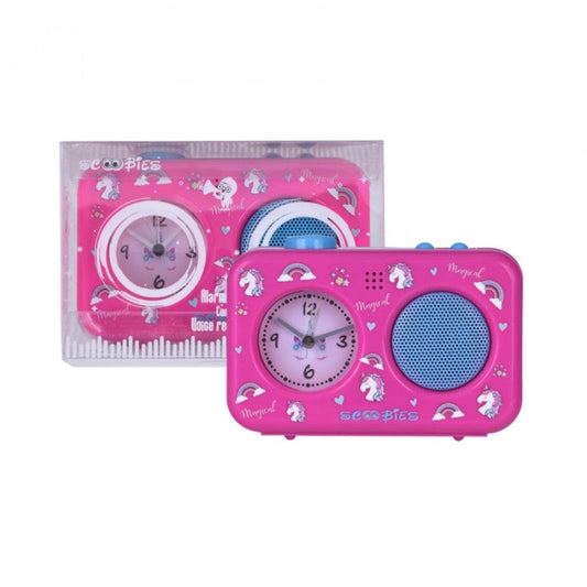 Alarm Clock Special Edition (PINK) | With Customizable Voice Alarm | Pinklicious Unicorn Dinky Design | Glow-In-The-Dark - Scoobies