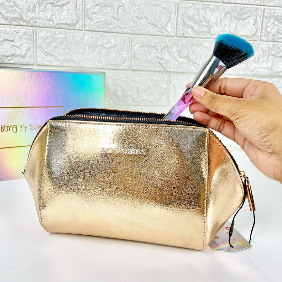 Bewitching Gold Makeup Pouch - Perfect for on the go!