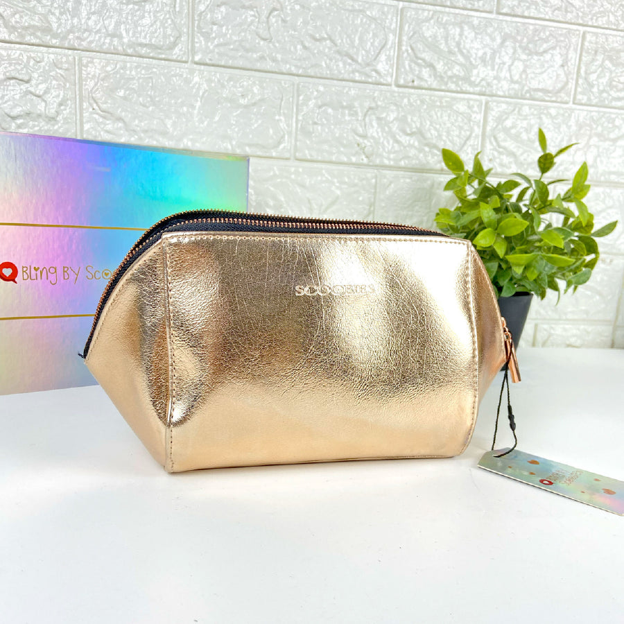 Bewitching Gold Makeup Pouch - Perfect for on the go!