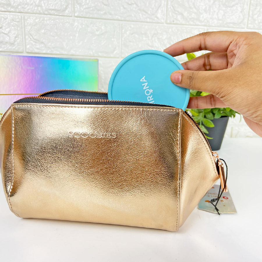 Bewitching Gold Makeup Pouch - Perfect for on the go!