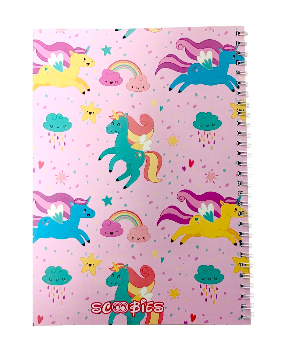 Unicorn Love Notebook | 80 Ruled Premium Pages |  Spiral Bound | For School, College & Office | Soft Cover | A4 Size | Diary for Gift