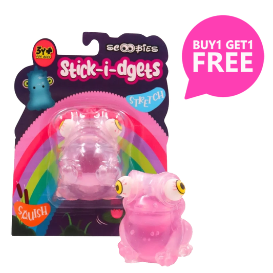 Buy 1 get 1 free Stick-i-dgets (Purple) Color-Changing Squishy Toy that glows and pops!