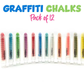 Graffiti Chalks( Pack of 12) Premium Quality, Dust-Free & Multi-Surface Compatible