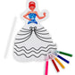 3D Coloring | Inflatable Queen with 5 Markers | Reusable Toy