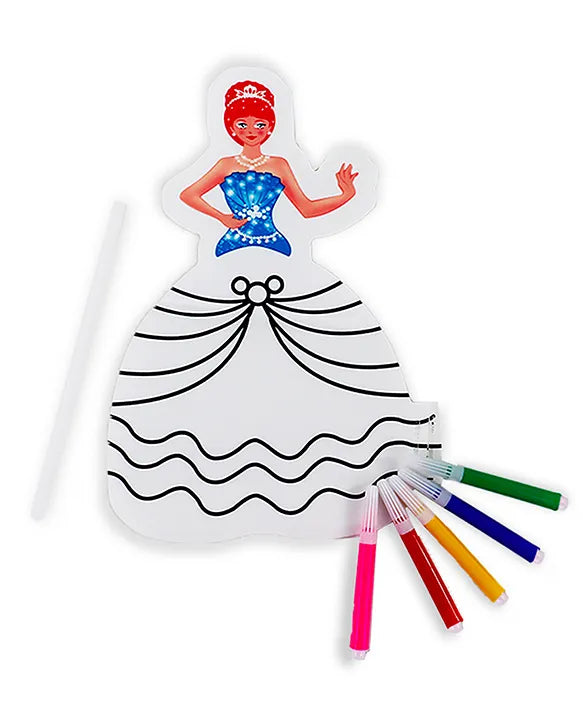 3D Coloring | Inflatable Queen with 5 Markers | Reusable Toy