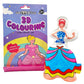 3D Coloring | Inflatable Queen with 5 Markers | Reusable Toy