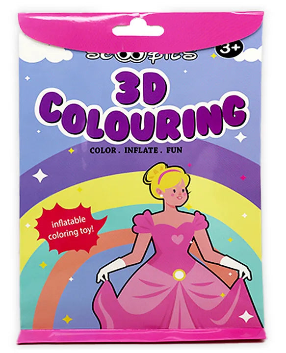 3D Coloring | Inflatable Queen with 5 Markers | Reusable Toy