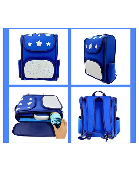 Scoobies Starry Glow Backpack - Shiny Star Print, EVA Case & Premium Comfort!