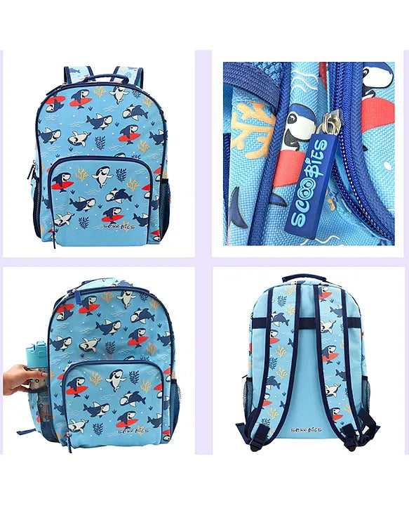Scoobies Shark Glow-in-the-Dark Backpack 16”  Lightweight, Waterproof, Anti-Shock & Spacious