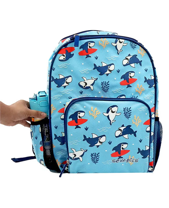Scoobies Shark Glow-in-the-Dark Backpack 16”  Lightweight, Waterproof, Anti-Shock & Spacious