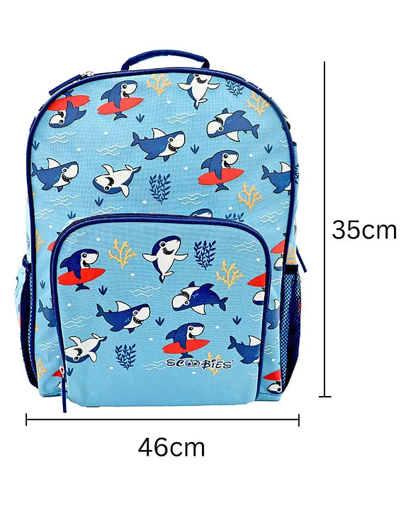 Scoobies Shark Glow-in-the-Dark Backpack 16”  Lightweight, Waterproof, Anti-Shock & Spacious
