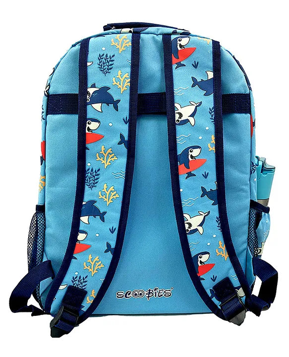 Scoobies Shark Glow-in-the-Dark Backpack 16”  Lightweight, Waterproof, Anti-Shock & Spacious