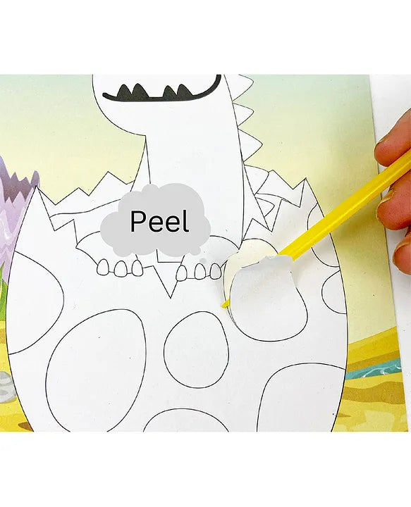 Velvet Art Book (Dinosaur World) | 4 Design Cards with 15 Piece Set