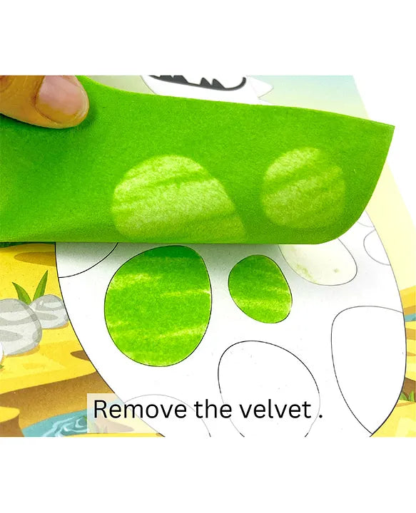 Velvet Art Book (Dinosaur World) | 4 Design Cards with 15 Piece Set