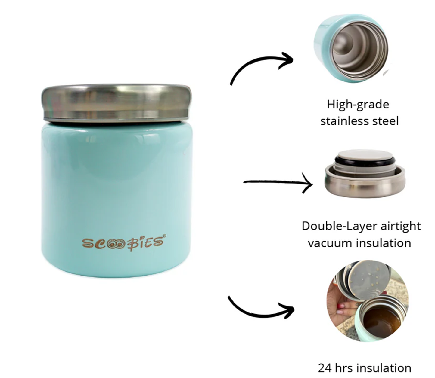 Foodielicious Insulated Food Container- For Nutritious Bites (Blue)