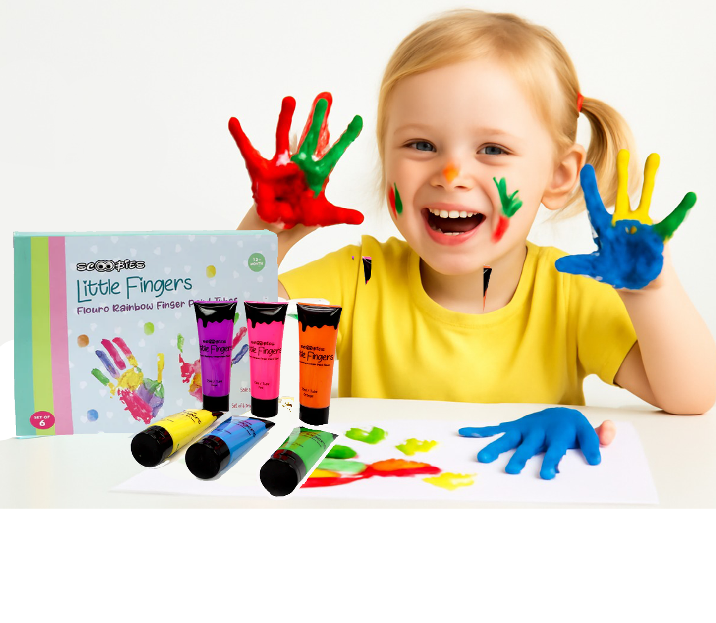 Rainbow Finger Paints - For your First Painting