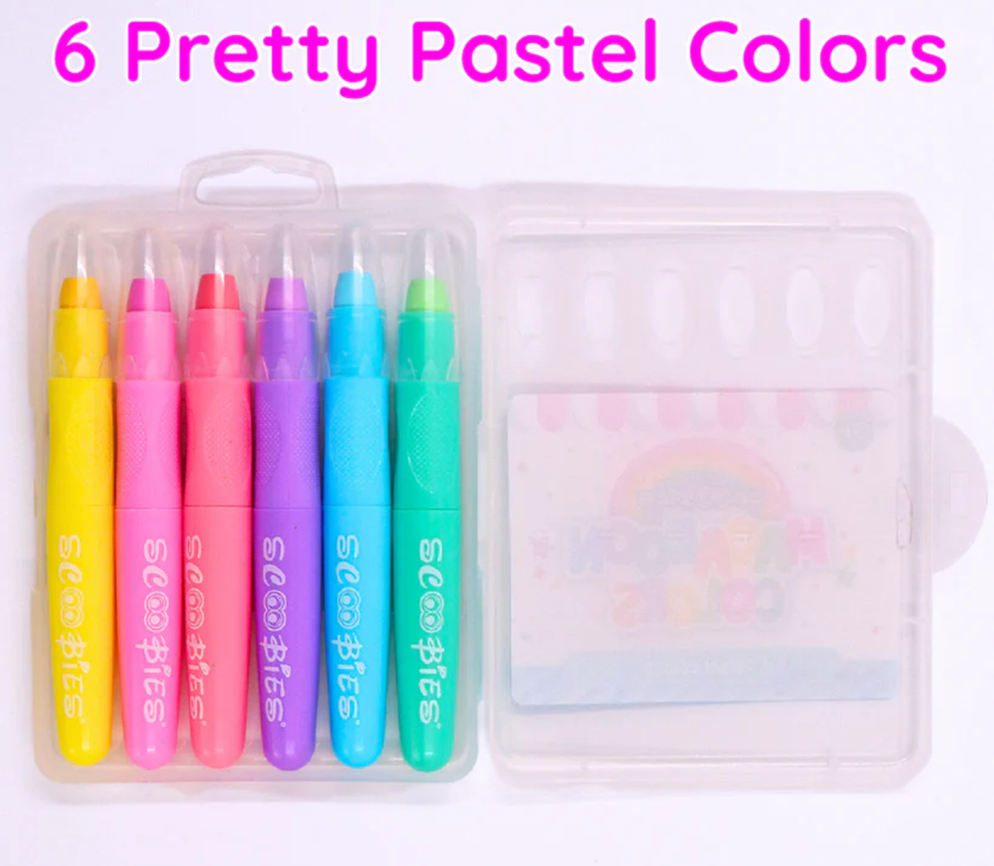 Macaroon Colors 6 Pastel Crayons for Mess-Free, Smudge-Free Art Fun
