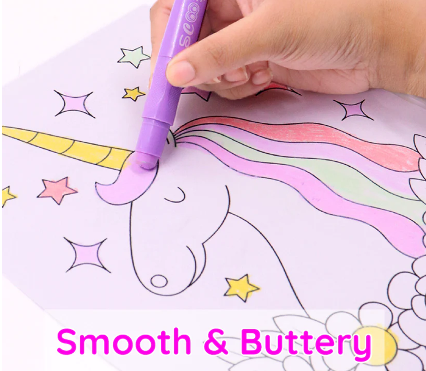 Macaroon Colors 6 Pastel Crayons for Mess-Free, Smudge-Free Art Fun