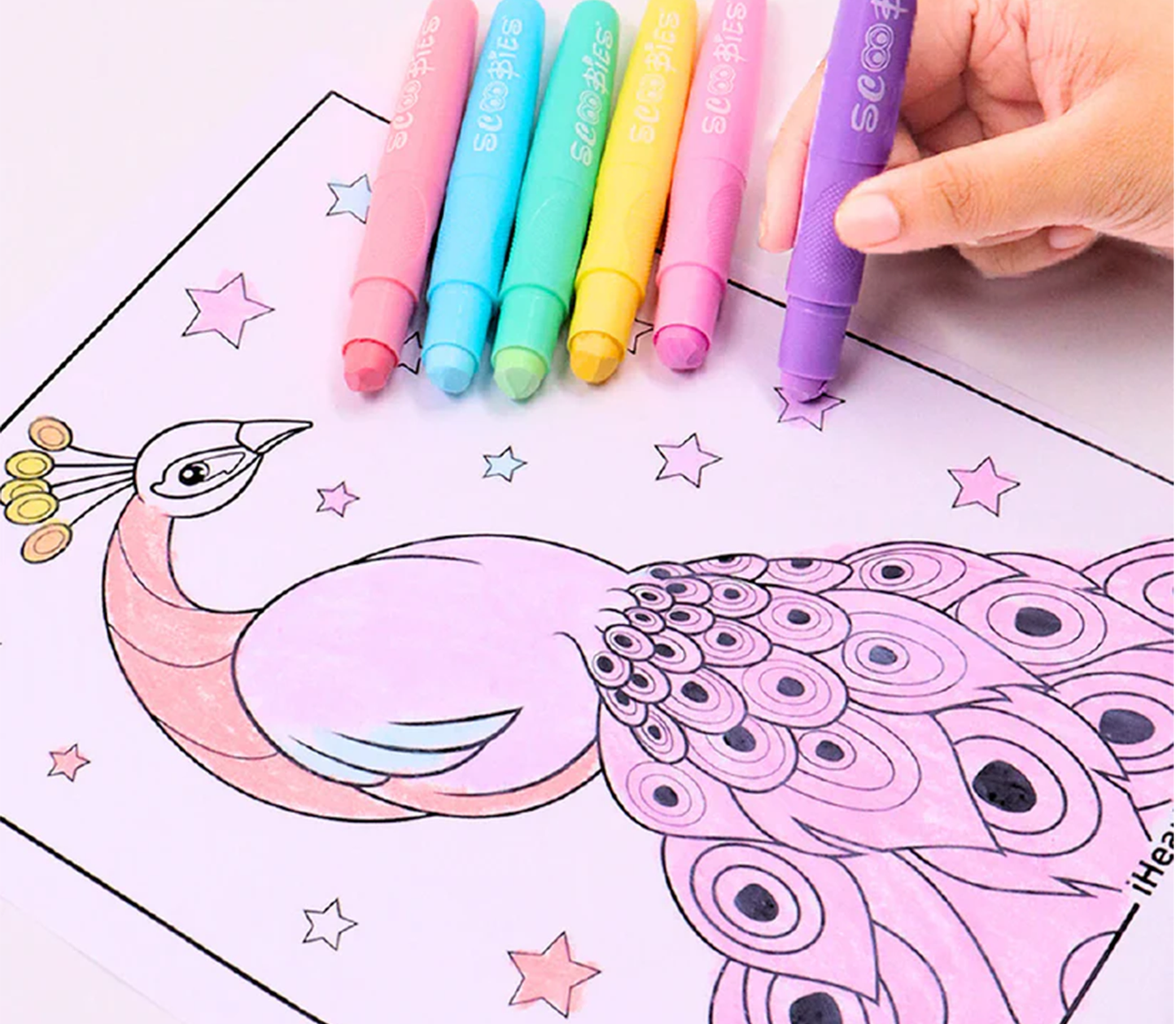Macaroon Colors 6 Pastel Crayons for Mess-Free, Smudge-Free Art Fun