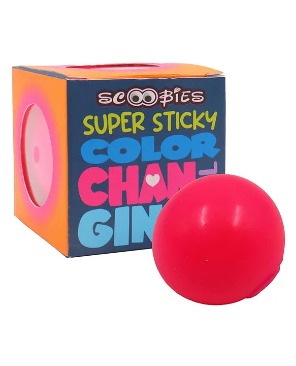 Scoobies Super Sticky Color Changing Ball Multicolor (Pack of 1 ), Squishy Sensory Play & Focus Booster