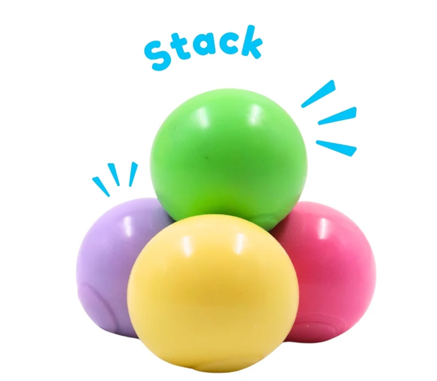 Sticky Balls: Squishy Fun in Charming Pastel Colors | Pack of 4! Squeeze, Stick, and Stretch | Stress Reliever | Fidget Balls