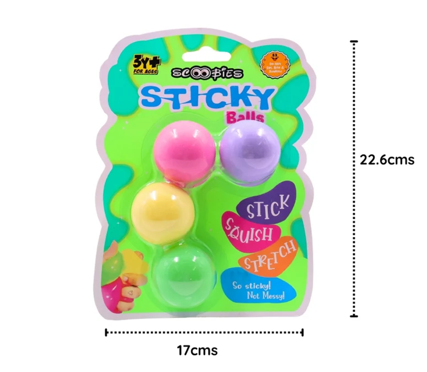Sticky Balls: Squishy Fun in Charming Pastel Colors | Pack of 4! Squeeze, Stick, and Stretch | Stress Reliever | Fidget Balls