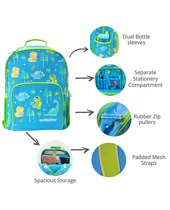 Scoobies Dino Glow-in-the-Dark Backpack 16”  Vibrant Dinosaur Print & Spacious Design!