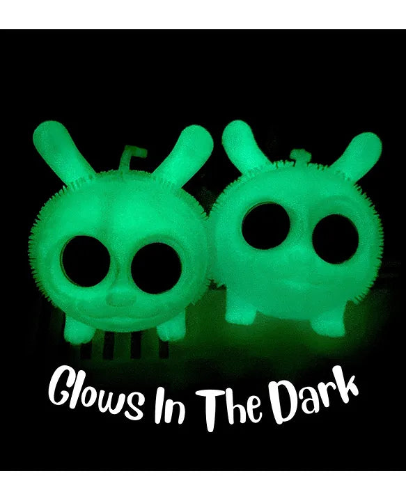 Jello Joy: Glow in the Dark Squishy Toy! | Aqua Blue Squishy Puffer Toy with Sparkly Eyes | Perfect for Bath Time and Stress Relief
