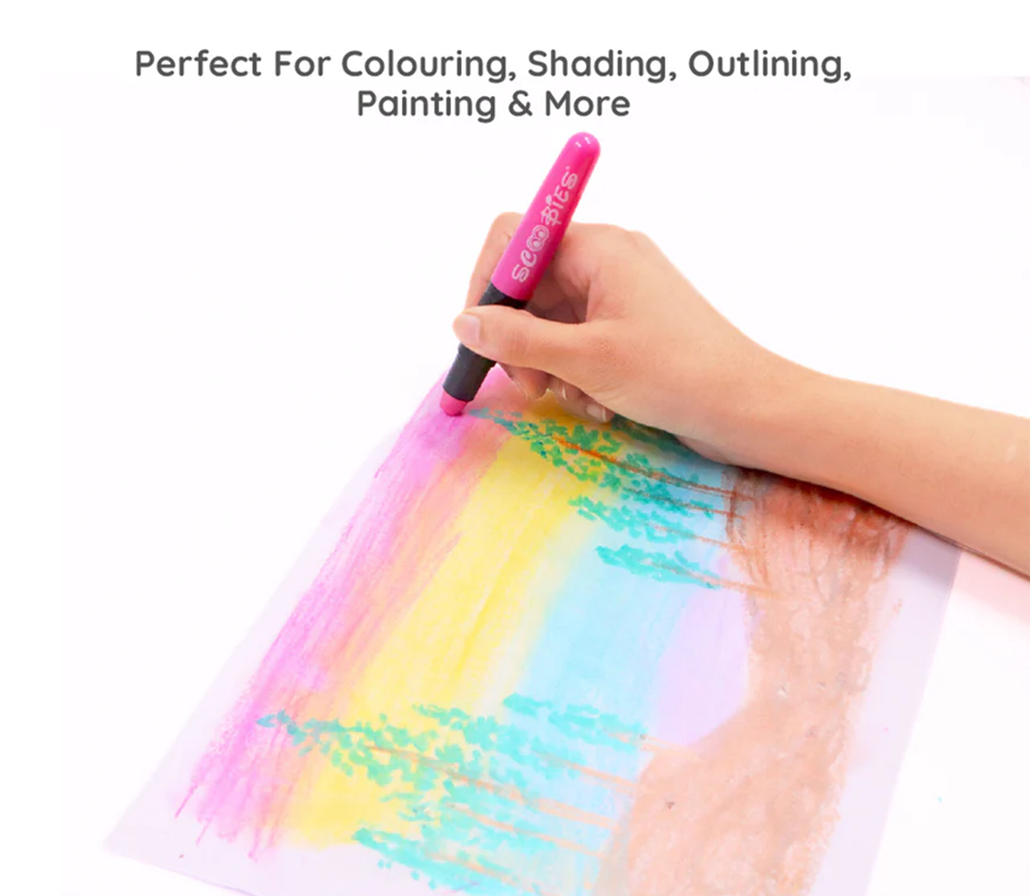 Metallic Silk Crayons (Pack of 12) Premium Quality, Shimmery & Water-Soluble Crayons