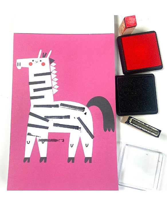 Scoobies Stamp Paint Art Set – Mess Free 19 Pieces Creative Activity with Wooden Stamps & Inks