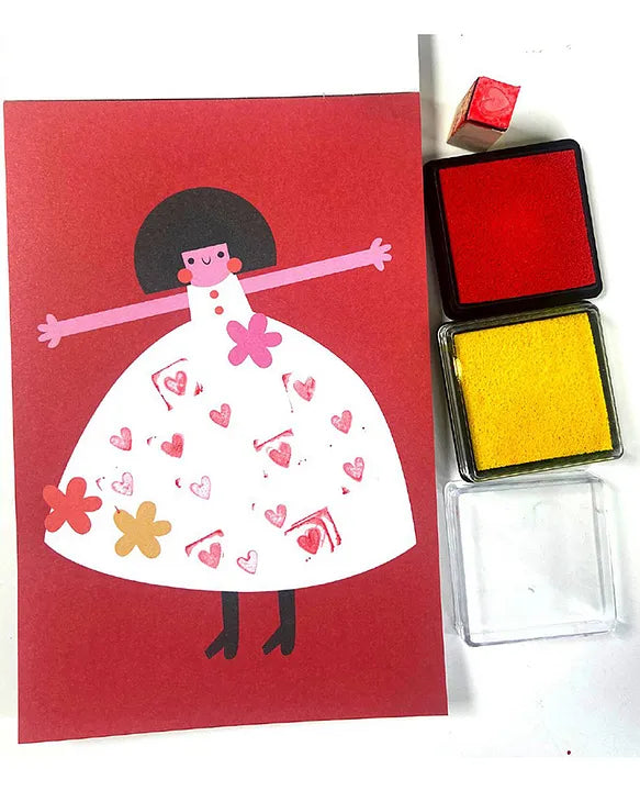 Scoobies Stamp Paint Art Set – Mess Free 19 Pieces Creative Activity with Wooden Stamps & Inks