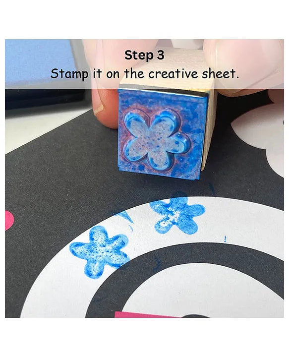 Scoobies Stamp Paint Art Set – Mess Free 19 Pieces Creative Activity with Wooden Stamps & Inks