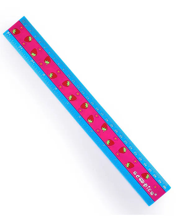 Strawberry Scented Ruler   |  With Fruity Strawberry Long-Lasting Fragrance |  30 Cms (12 Inch) Gradation  | Age Resistant