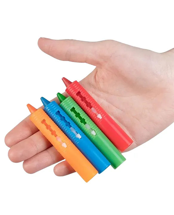 Bath Crayons | Set of 10 Washable Crayons | With Drag Along Push Tab | Multi-surface Compatible