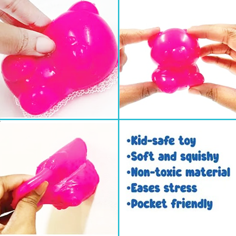 Beady Bear – Soft Squishy Stress Relief Toy for Kids | Sensory Fidget Toy with Beads | Safe Non-Toxic Material | Washable & Reusable | Portable Calm Toy for Boys & Girls (3+ Years)