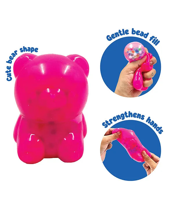 Beady Bear – Soft Squishy Stress Relief Toy for Kids | Sensory Fidget Toy with Beads | Safe Non-Toxic Material | Washable & Reusable | Portable Calm Toy for Boys & Girls (3+ Years)