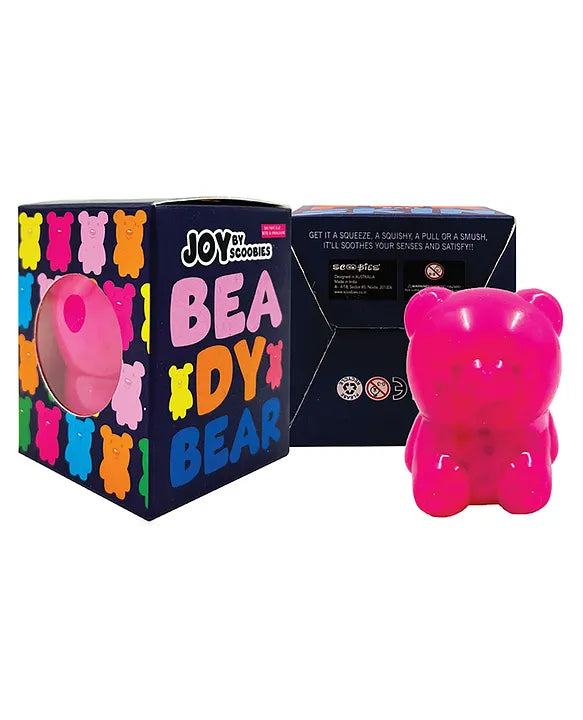 Beady Bear – Soft Squishy Stress Relief Toy for Kids | Sensory Fidget Toy with Beads | Safe Non-Toxic Material | Washable & Reusable | Portable Calm Toy for Boys & Girls (3+ Years)