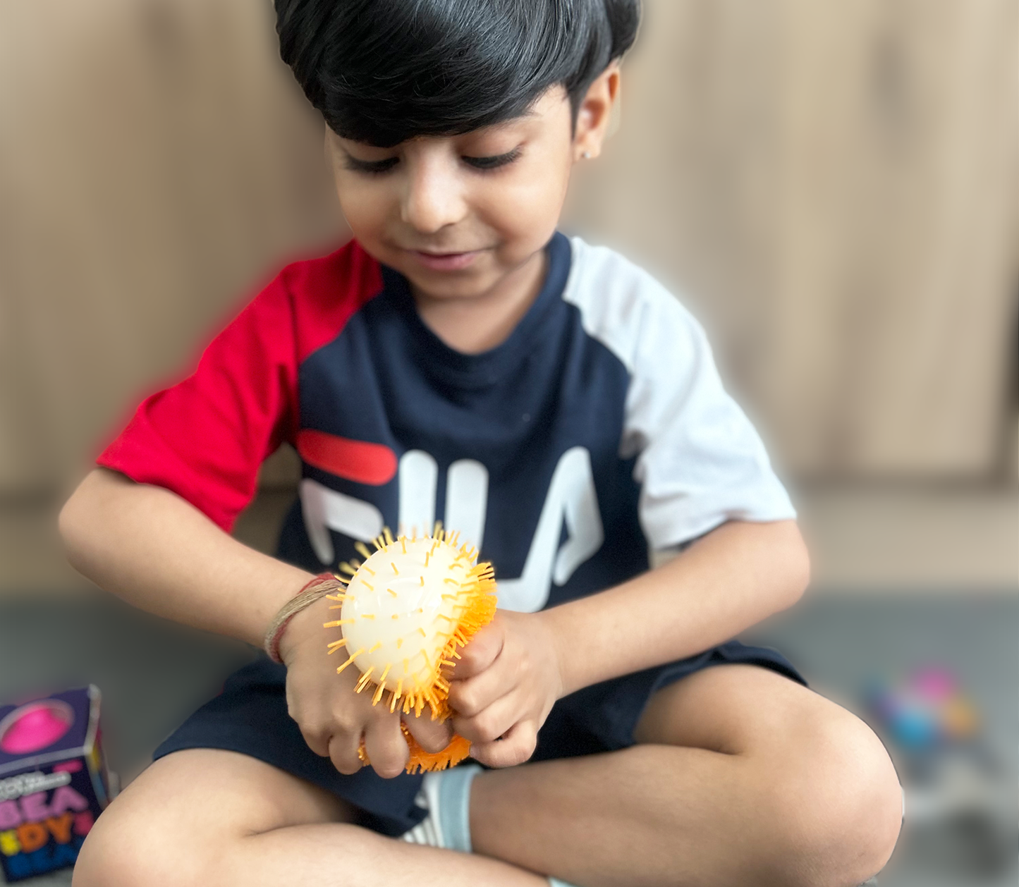 Scoobies Fur Skin Ball – Soft & Spiky Sensory Ball for Kids | Stress Relief & Fidget Toy | Non-Toxic, Stretchable Squeeze Ball | Portable Calming Toy for Boys & Girls | Ideal for Party Favors