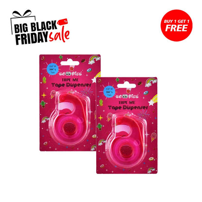 Buy 1 get 1 Free, Tape Me Tape Dispenser (Multicolour) | Includes Free Tape |  Auto Manual Cut |  For 1``.5 Cm Width Tape