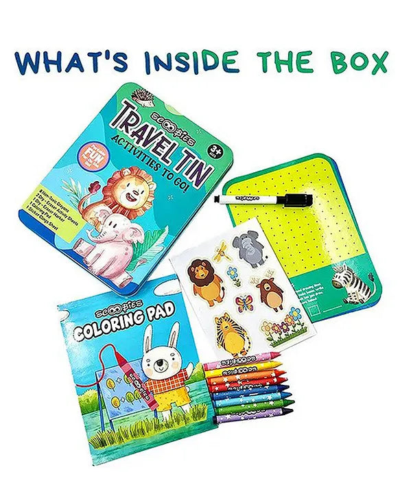 Wild Adventure Travel Tin – On-the-Go Fun & Creativity for Kids 3+ | Screen-Free, Reusable Activity Kit