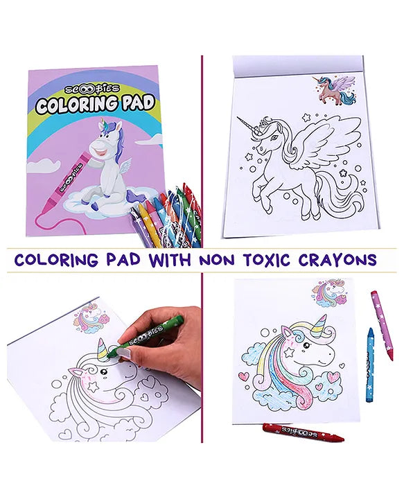 Scoobies Unicorn Travel Tin – Magical On-the-Go Activity Kit for Kids 3+ | Screen-Free Creativity in a Tin