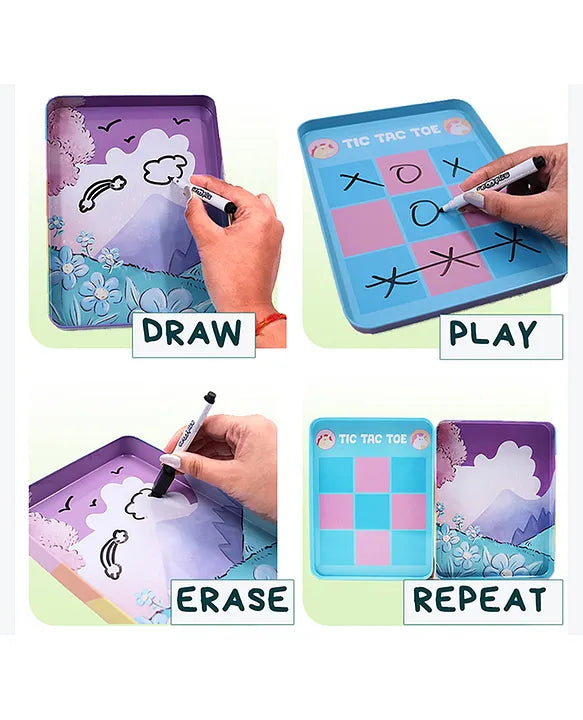 Scoobies Unicorn Travel Tin – Magical On-the-Go Activity Kit for Kids 3+ | Screen-Free Creativity in a Tin