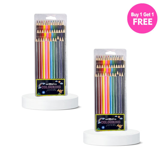 BUY 1 GET 1, Coloring Pencils - Pack of 36 Multi-Color Pencils