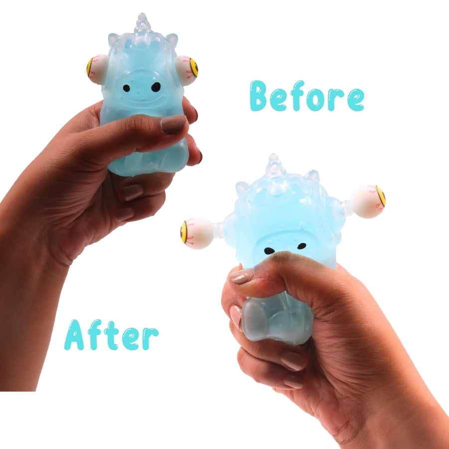 Stick-i-dgets (Blue) - Color-Changing Squishy Toy that glows and pops!